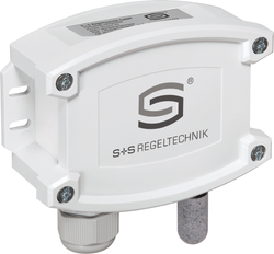 WIRELESS Aufputz- Feuchte- und Temperaturfühler HYGRASGARD AFTF-wModbus, mit Kunststoff-Sinterfilter - S+S Regeltechnik