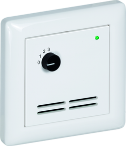 Raumtemperaturfühler mit Bedienelementen im Flächenschalterprogramm THERMASGARD FSTF NiTK D4 L - S+S Regeltechnik