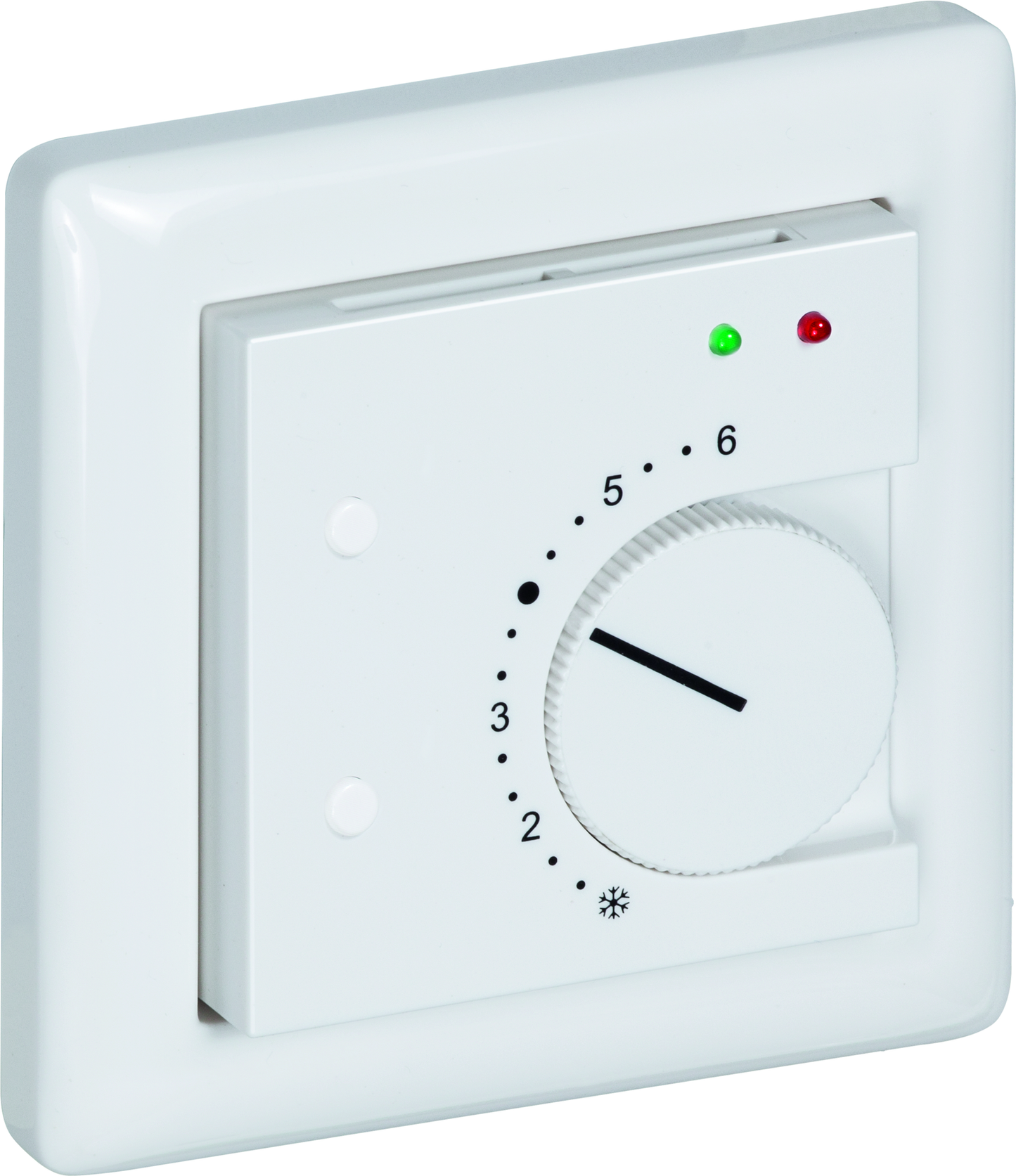 Raumtemperaturfühler mit Bedienelementen im Flächenschalterprogramm THERMASGARD FSTF NTC10K P 2L 2T - S+S Regeltechnik