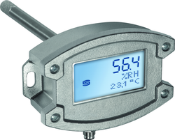 Kanal- Feuchte- und Temperaturfühler HYGRASGARD KFTF-20-U VAQ LCD, mit LCD-Anzeige, mit Metall-Sinterfilter - S+S Regeltechnik