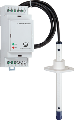 Kanal-Hutschienen-Luftstromwächter RHEASGARD KHSSFV-Modbus - S+S Regeltechnik