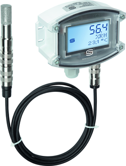 Raumpendelfeuchte- und Temperaturfühler HYGRASGARD RPFTF-25-U LCD, mit LCD-Anzeige, mit Metall-Sinterfilter - S+S Regeltechnik