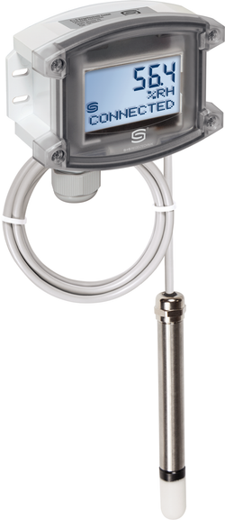 WIRELESS Raumpendel-Feuchte- und Temperaturfühler HYGRASGARD RPFTF-20-wModbus LCD, mit LCD-Anzeige, mit Kunststoff-Sinterfilter - S+S Regeltechnik