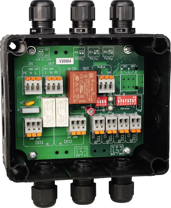Brandschutzklappen-Modul für 2 BSK (230 V) mit galvanischer Trennung - IP 67, Digital In/Out, für  powerIO Power IO-BSK Modul (230V) - S+S Regeltechnik