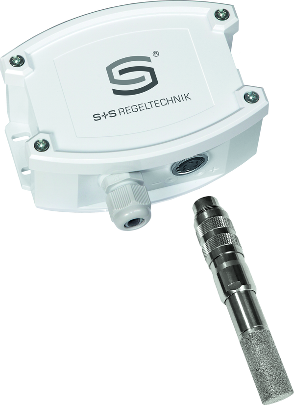 HYGRASGARD AFTF-25-U, mit geöffneter Abdeckung, mit Metall-Sinterfilter - S+S Regeltechnik