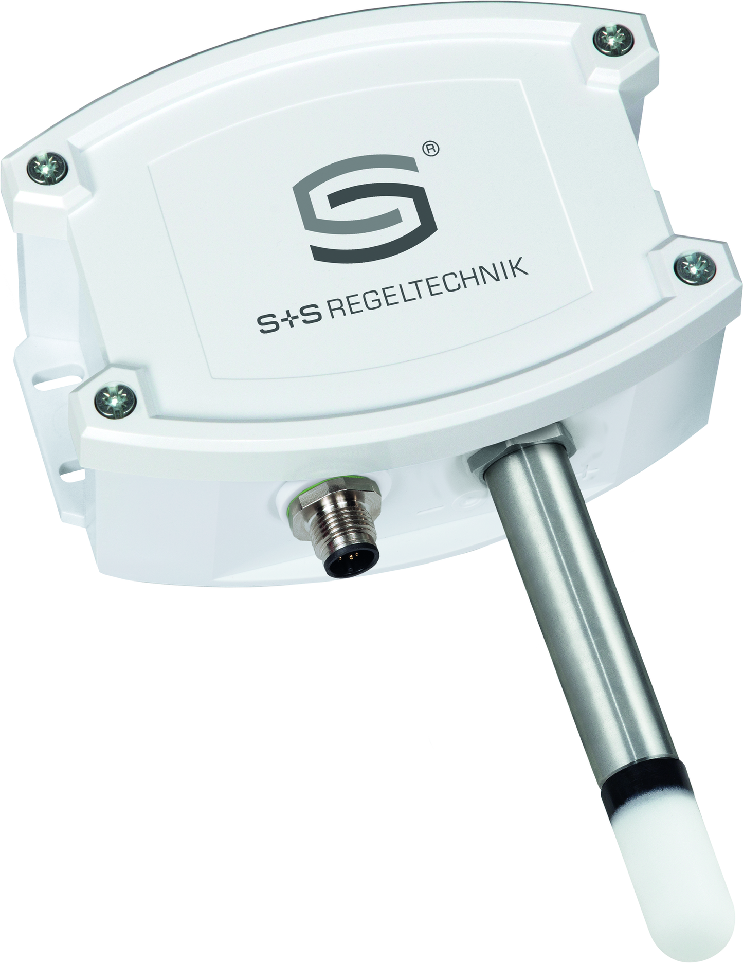 HYGRASGARD AFTF-20-U Q, mit geöffneter Abdeckung, mit Kunststoff-Sinterfilter - S+S Regeltechnik