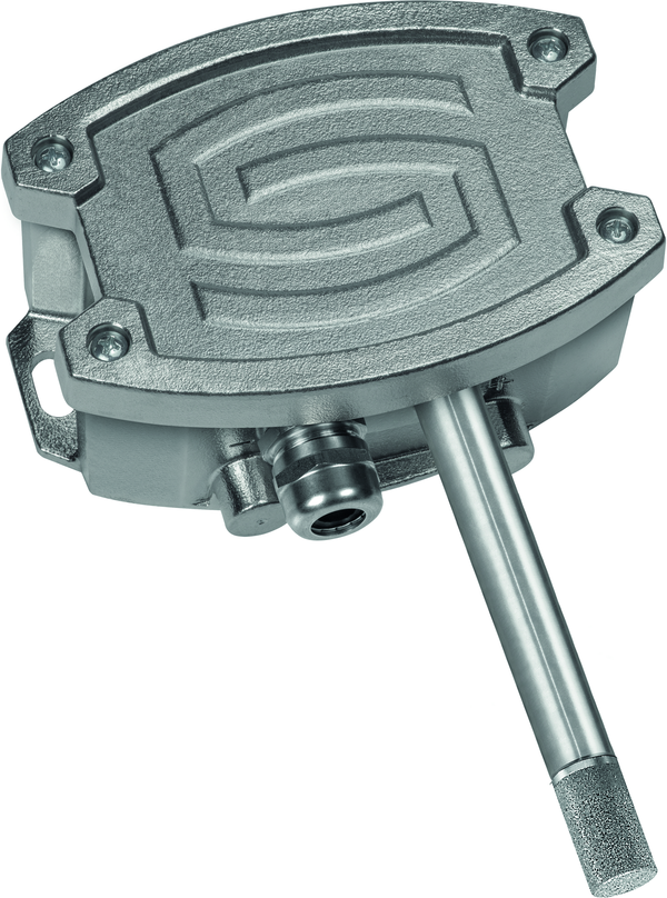 HYGRASGARD AFTF-20-I VA, mit geöffneter Abdeckung, mit Metall-Sinterfilter - S+S Regeltechnik