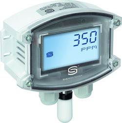 Aufputzfühler für Feuchte, Temperatur, Luftgüte und CO2 AERASGARD AFTM-LQ-CO2-Modbus LCD, mit LCD-Anzeige, mit Kunststoff-Sinterfilter - S+S Regeltechnik