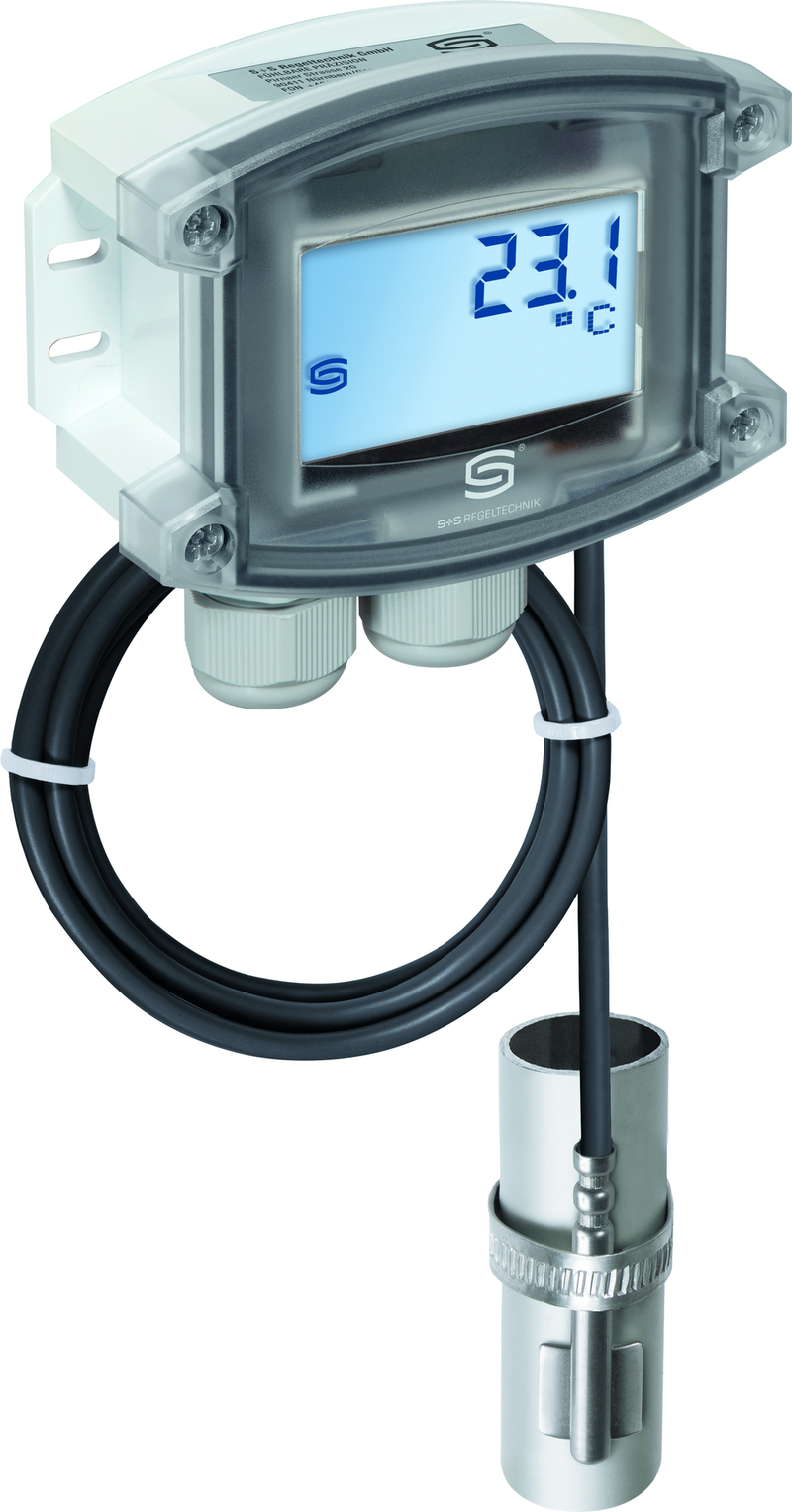 Anlegetemperatur / Rohranlegemessumformer THERMASGARD ALTM2-Modbus-T3 LCD, mit LCD-Anzeige - S+S Regeltechnik