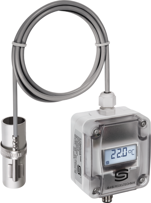 Anlegetemperaturfühler / Rohranlegemessumformer THERMASGARD ALTM2-U Q LCD, mit LCD-Anzeige - S+S Regeltechnik