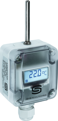 Außentemperatur- / Feuchtraumtemperaturmessumformer THERMASGARD ATM2-I LCD, mit LCD-Anzeige - S+S Regeltechnik