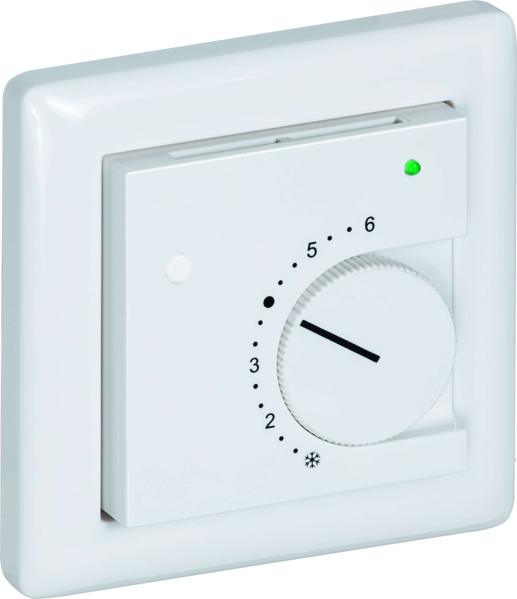 Raumtemperaturfühler mit Bedienelementen im Flächenschalterprogramm THERMASGARD FSTF LM235Z P L T - S+S Regeltechnik