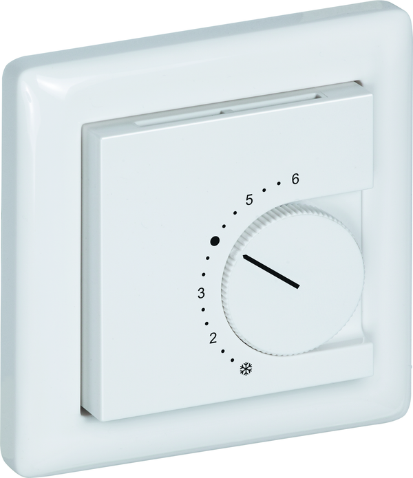 Raumtemperaturfühler mit Bedienelementen im Flächenschalterprogramm THERMASGARD FSTF Ni1000 P - S+S Regeltechnik