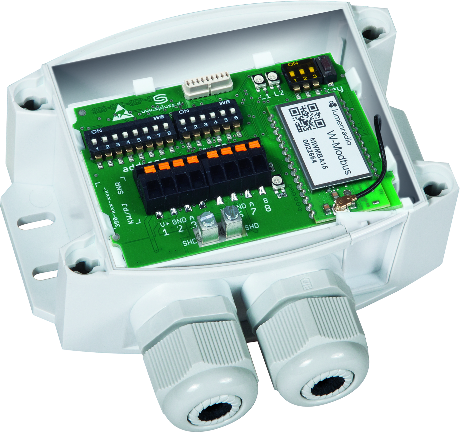 KYMASGARD GW-wModbus Pro, mit geöffneter Abdeckung - S+S Regeltechnik