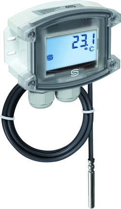 Hülsenfühler mit Temperaturmessumformer THERMASGARD HFTM-Modbus-T3 LCD, mit LCD-Anzeige - S+S Regeltechnik