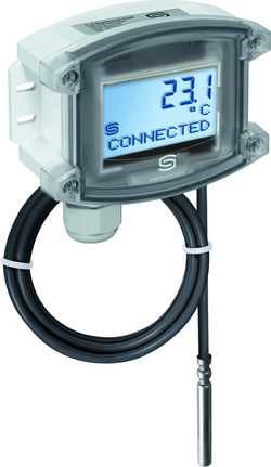 WIRELESS Hülsenfühler mit Temperaturmessumformer THERMASGARD HFTM-wModbus LCD, mit LCD-Anzeige - S+S Regeltechnik