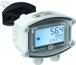Kanal-Luftqualitäts- (VOC) und CO2-Fühler AERASGARD KLQ-CO2-Modbus LCD, mit LCD-Anzeige, mit Metall-Sinterfilter - S+S Regeltechnik