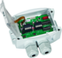 HYGRASGARD KFTF-20-Modbus-T3 LCD, mit geöffneter Abdeckung und LCD-Anzeige, mit Sinterfilter - S+S Regeltechnik
