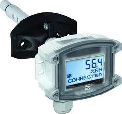 WIRELESS Kanal- Feuchte- und Temperaturfühler HYGRASGARD KFTF-20-wModbus LCD, mit LCD-Anzeige, mit Kunststoff-Sinterfilter - S+S Regeltechnik