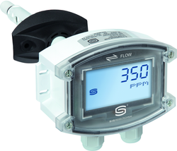 Kanalfühler für Feuchte, Temperatur, Luftgüte und CO2 AERASGARD KFTM-LQ-CO2-Modbus LCD, mit LCD-Anzeige, mit Kunststoff-Sinterfilter - S+S Regeltechnik