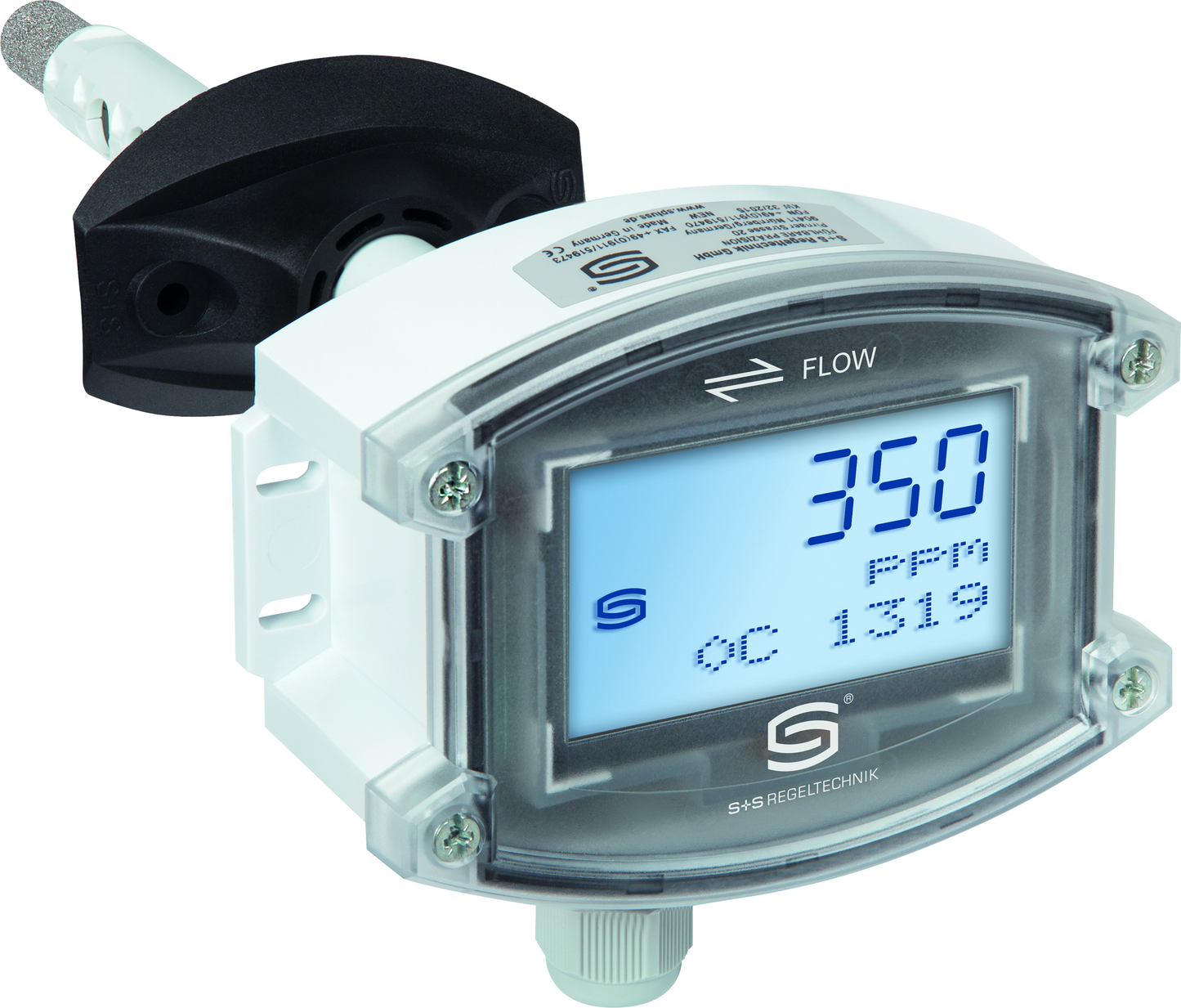 AERASGARD KFTM-CO2-W LCD, mit LCD-Anzeige, mit Metall-Sinterfilter - S+S Regeltechnik