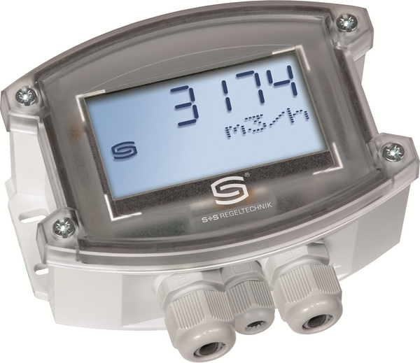 RHEASGARD PLGFV-Modbus LCD, mit geöffneter Abdeckung - S+S Regeltechnik