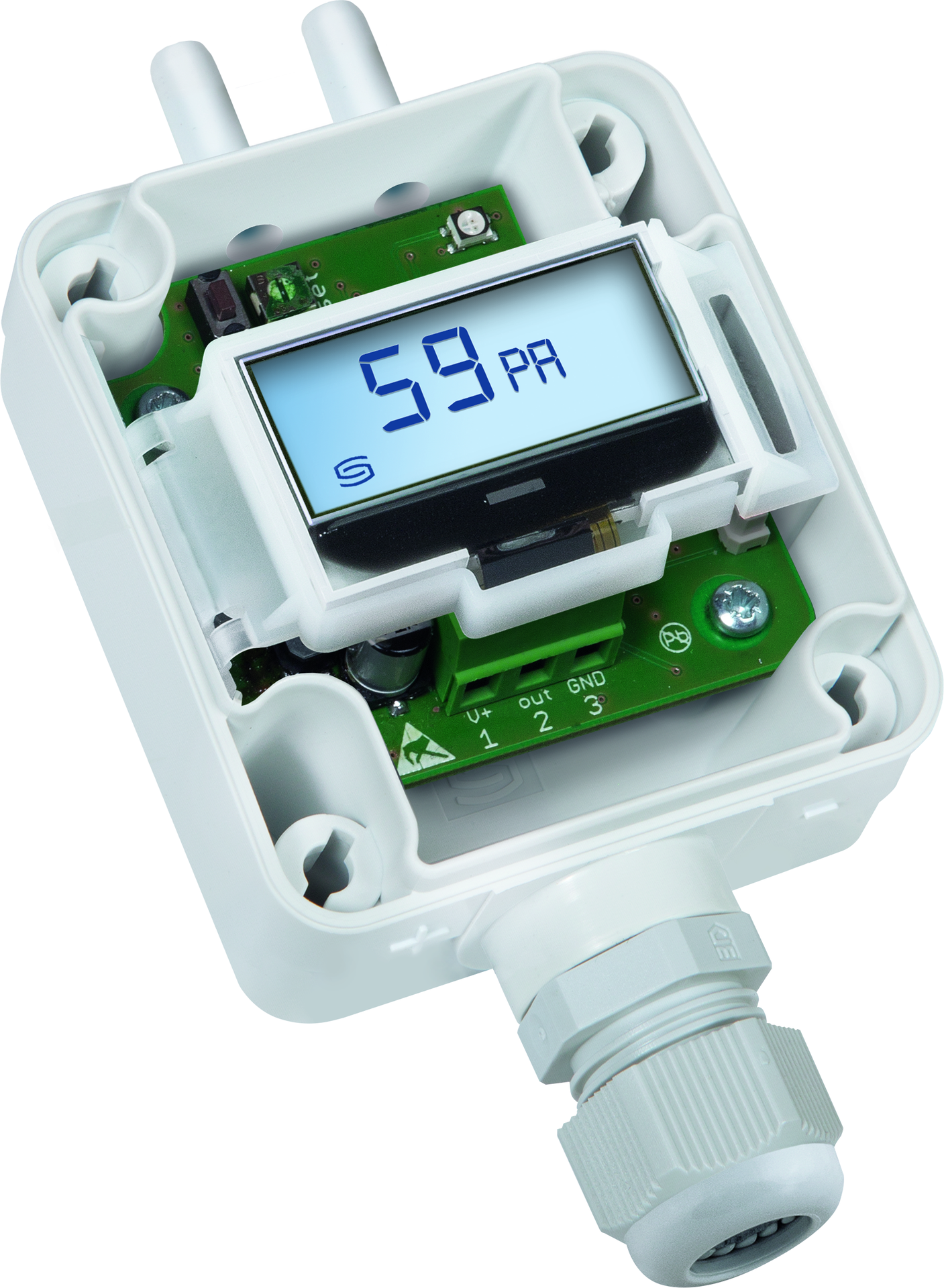 PREMASGARD 1116-I LCD, mit geöffneter Abdeckung - S+S Regeltechnik