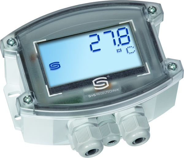 PREMASGARD 7249T-Modbus LCD, mit geöffneter Abdeckung - S+S Regeltechnik
