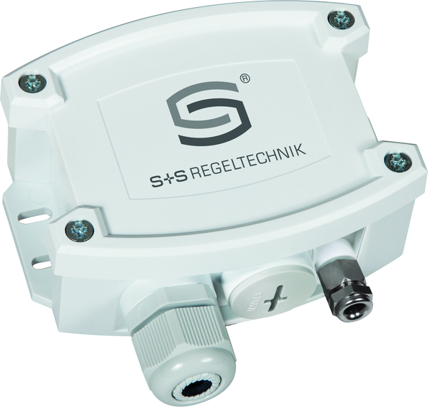 HYGRASGARD RPFTF-20-wModbus, mit geöffneter Abdeckung, mit Metall-Sinterfilter - S+S Regeltechnik