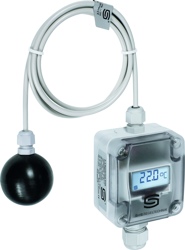 Raumpendeltemperaturmessumformer (Globethermometer) THERMASGARD RPTM2-A LCD, mit LCD-Anzeige - S+S Regeltechnik