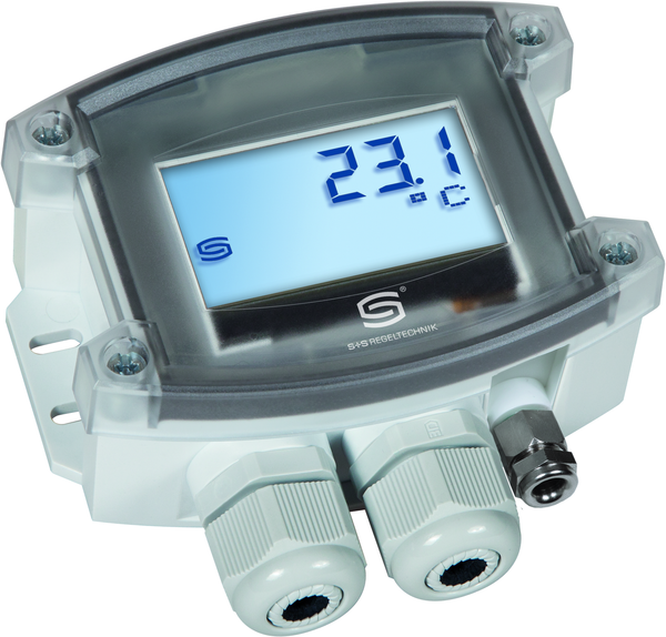 THERMASGARD RPTM2-Modbus-T3 LCD, mit geöffneter Abdeckung - S+S Regeltechnik