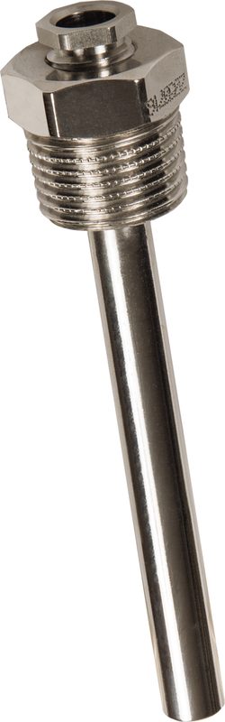 Tauchhülse aus Messing vernickelt Tauchhülsen THE-MS 150MM - S+S Regeltechnik