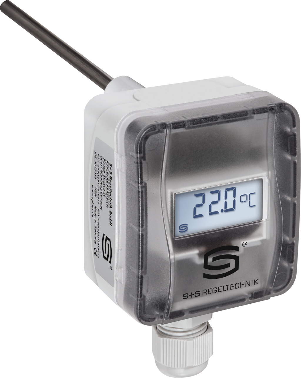 Temperaturmessumformer THERMASGARD TM43-U 50mm LCD, mit LCD-Anzeige - S+S Regeltechnik