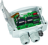 HYGRASGARD VFTF-Modbus-T3 LCD, mit geöffneter Abdeckung und LCD-Anzeige, mit Sinterfilter - S+S Regeltechnik